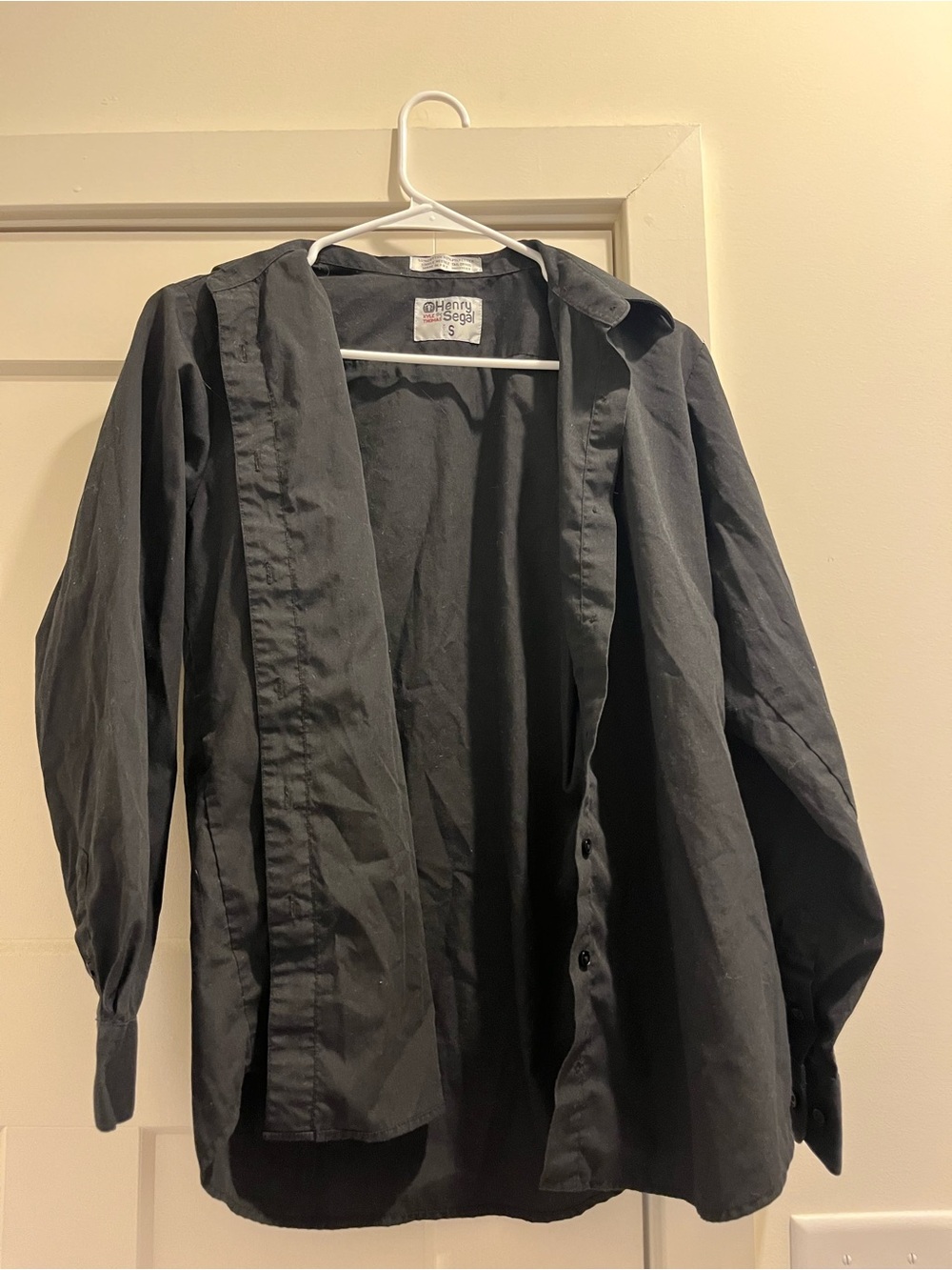 Black Henry Segal food service button down